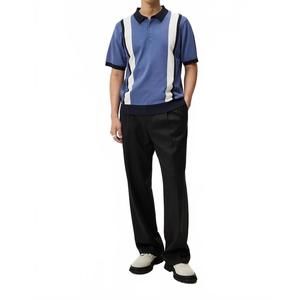 NEW J.LINDEBERG reymond stripe polo in bijou blue